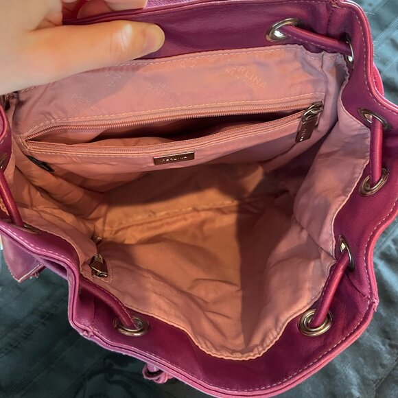 Perlina Pink Leather Backpack
